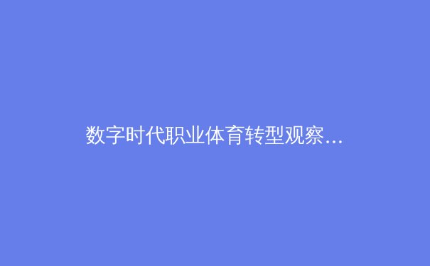 数字时代职业体育转型观察：从传统竞技到流量经济的价值重构 - 3